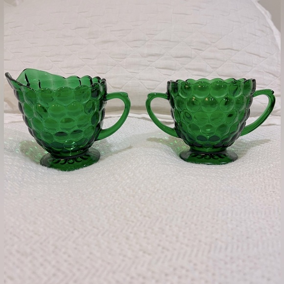 Anchor Hocking, bubble glass vintage creamer and sugar set no chips or cracks - Picture 1 of 4